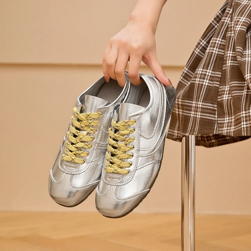 Women's Retro Leather Sneakers Inspired by Forrest Gump