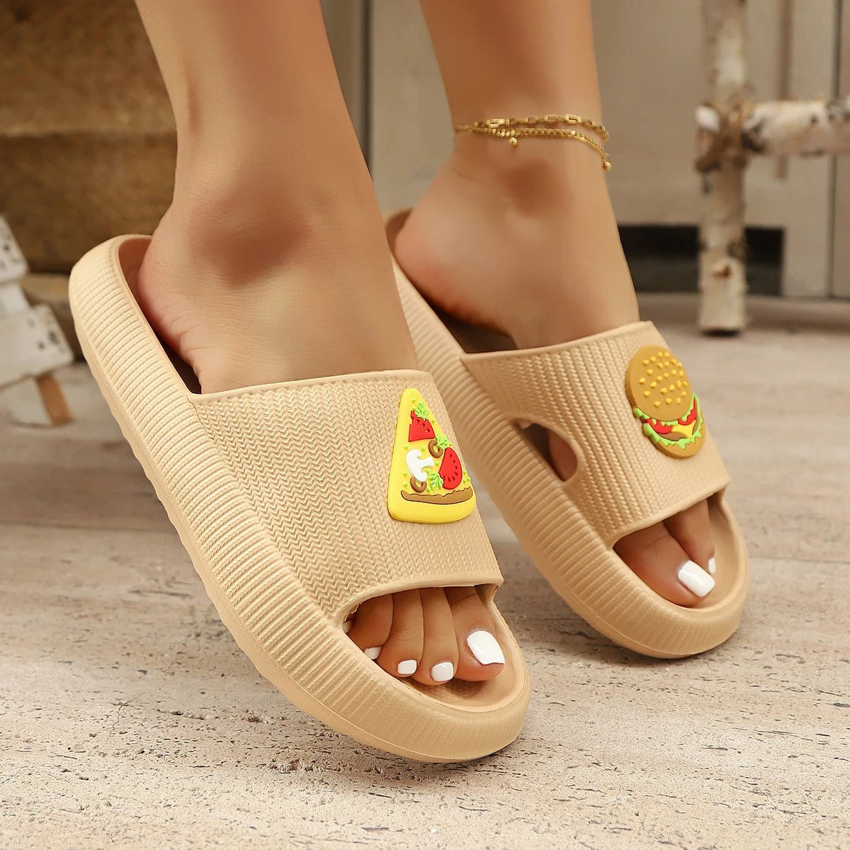 Galosha™ OrtoJib | Orthopedic Slides with Food Charms